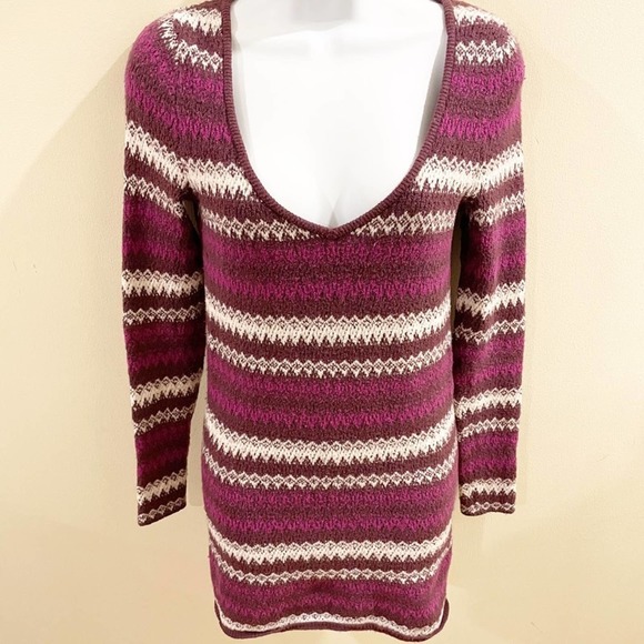 Free People Sweaters - Free People Fair Isle Sweater Tunic Purple Size Small